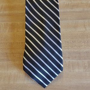 Paul Frederick Blue w White Stripes Tie